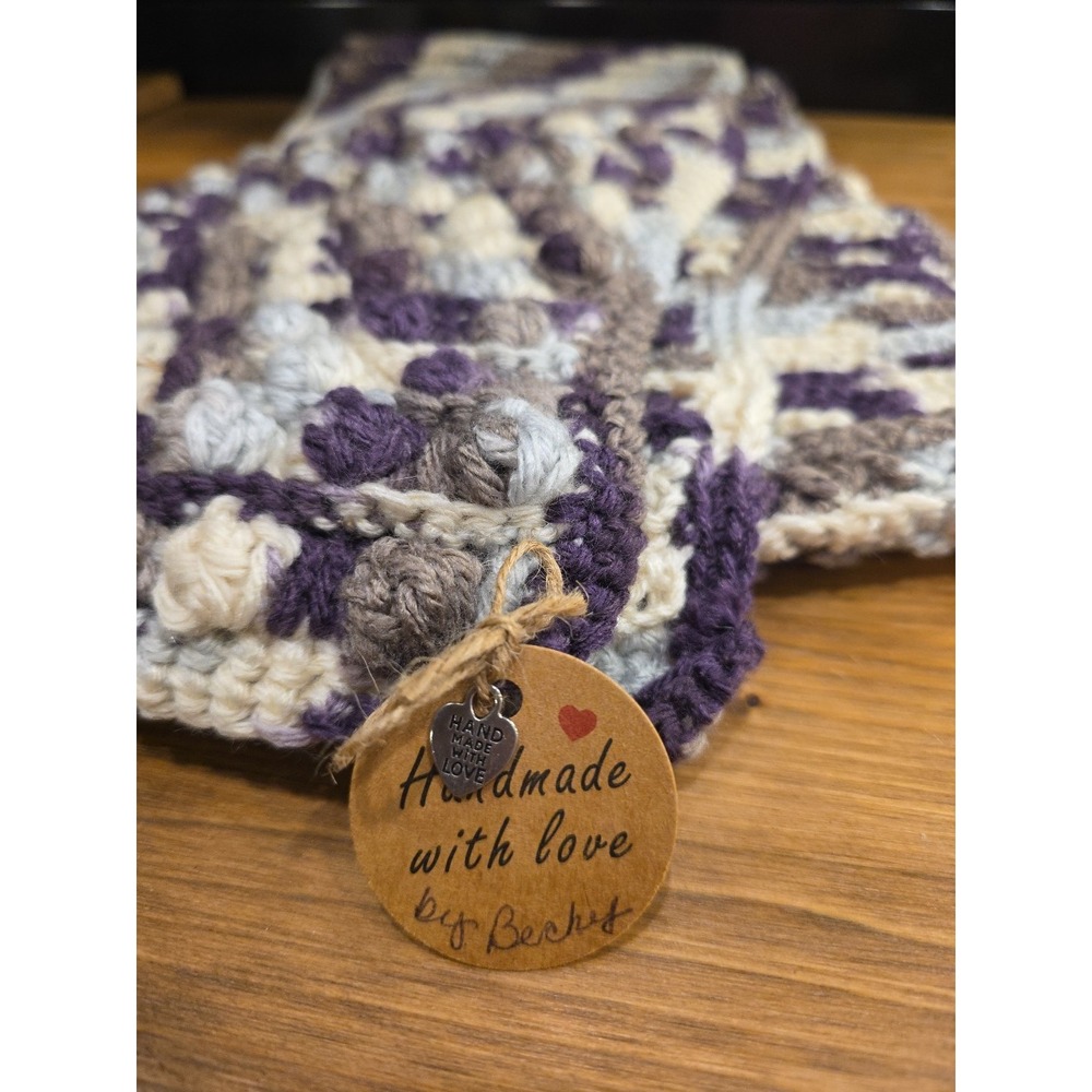NEW Homemade Ladies Purple Scarf‎ 9x84 Inches